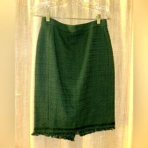 J. Crew green tweed pencil skirt